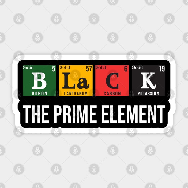 Black - The Prime Element Sticker by UrbanLifeApparel